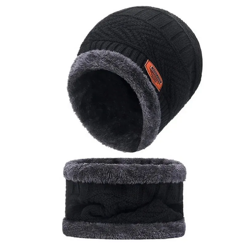 Three-in-One Winter Knitted Beanie Hat with Scarves & Touch Screen Gloves Set: Unisex Style, Windproof Thermal Fleece Cap, Ideal for Walking, Cycling, Outdoor  - Warm Gift for Everyone